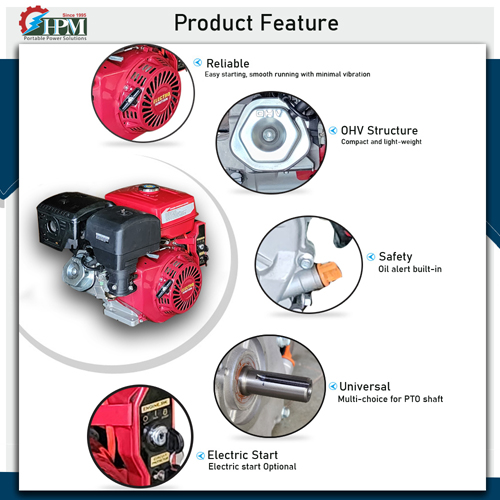 15 HP Engine , with Recoil Start / Electric Start & Petrol Run. Multipurpose. Model Falkon GE-192P, 